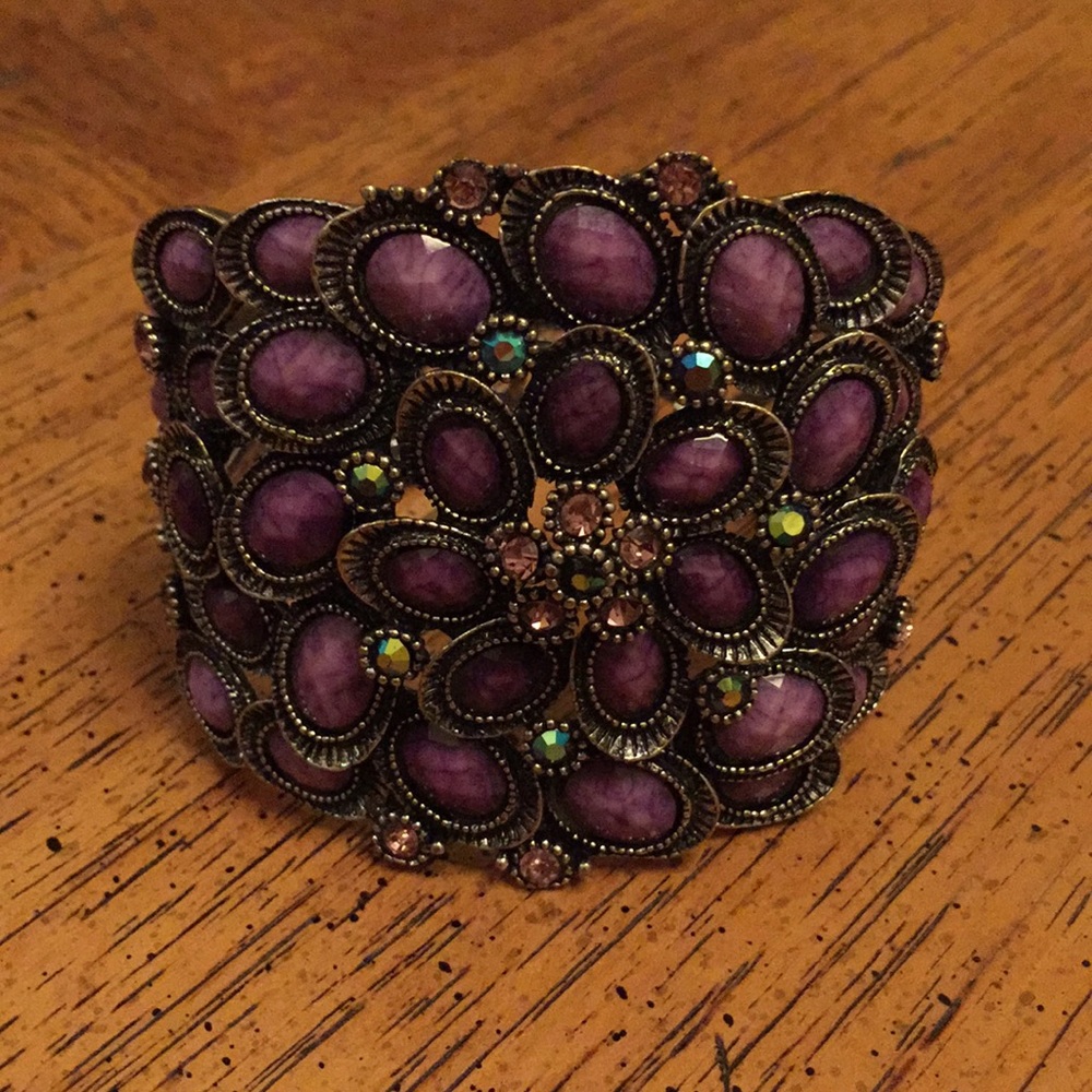 Purple bracelet, cuff.